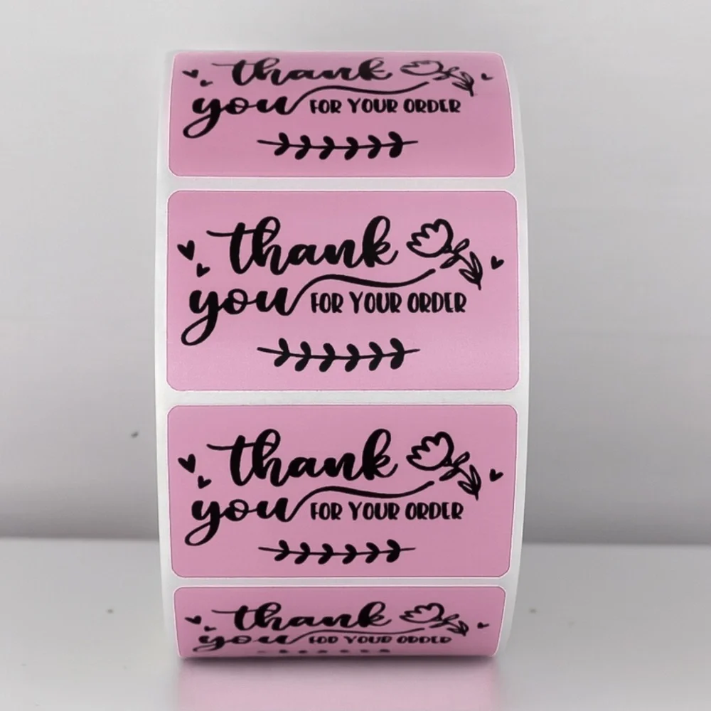 💖 Thank You For Your Order Stickers | Pack of 100 | 2x1 Inch | Small Business